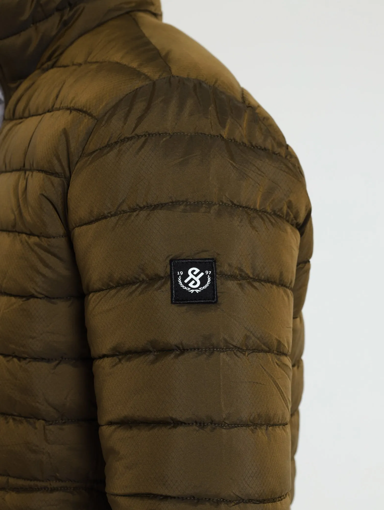 1 Up Plain Puffer Jacket - Olive