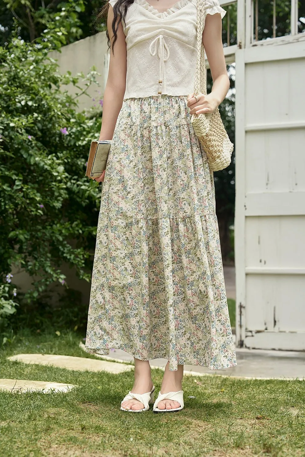 A Line Maxi Floral Women's Skirt