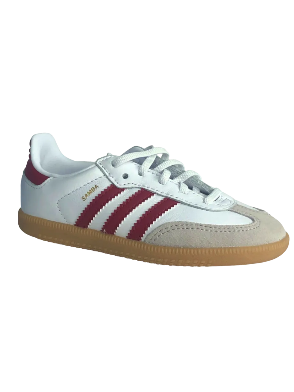 Adidas White/Red Samba OG EL I Trainers UK 9.5 Kids