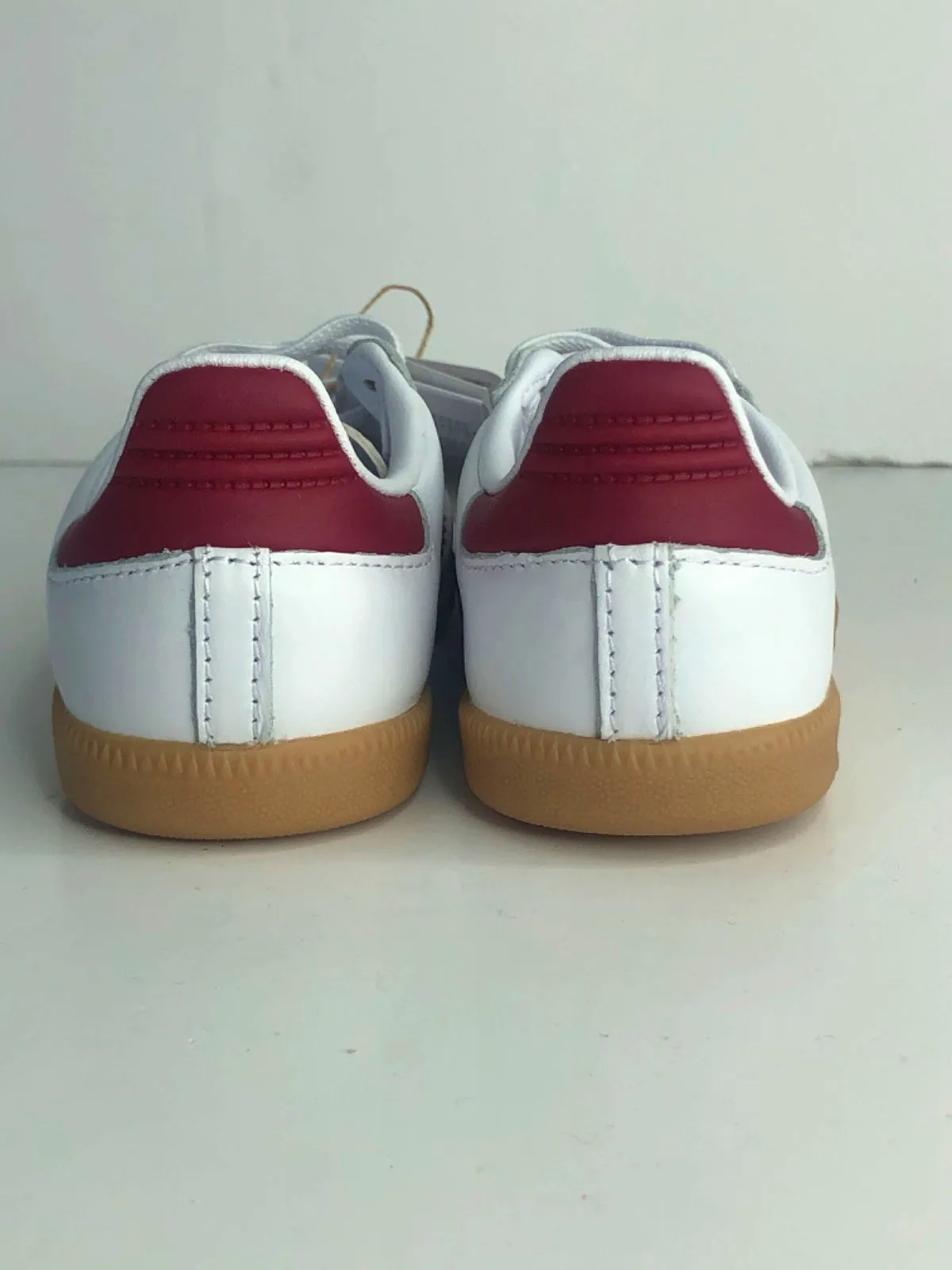 Adidas White/Red Samba OG EL I Trainers UK 9.5 Kids