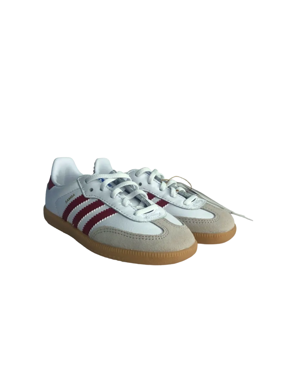 Adidas White/Red Samba OG EL I Trainers UK 9.5 Kids