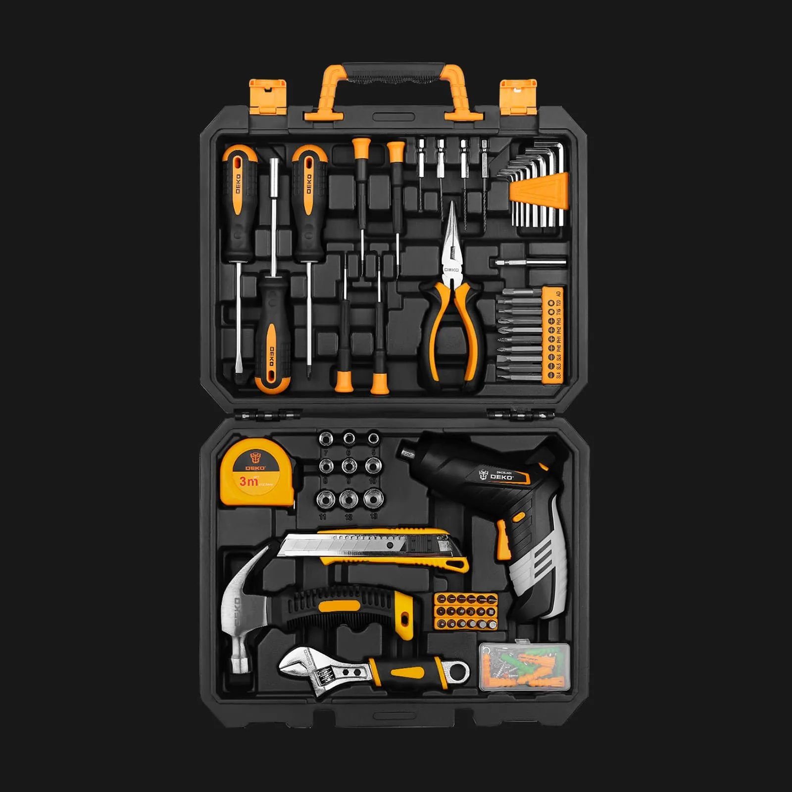 All-In-One Hand Tool Set With Electric Screwdriver 113-Piece