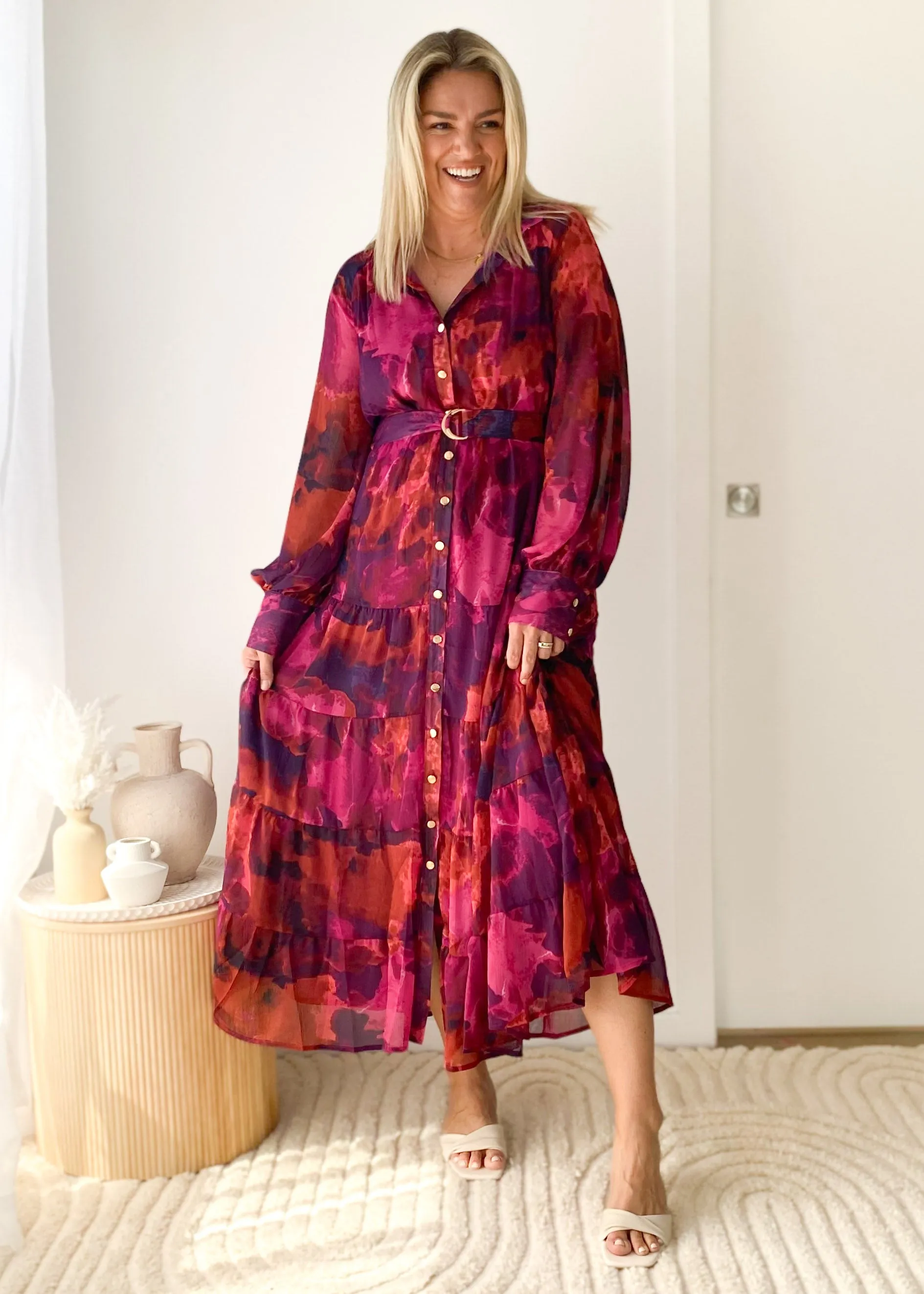 Anabella Maxi Dress - Plum Splash