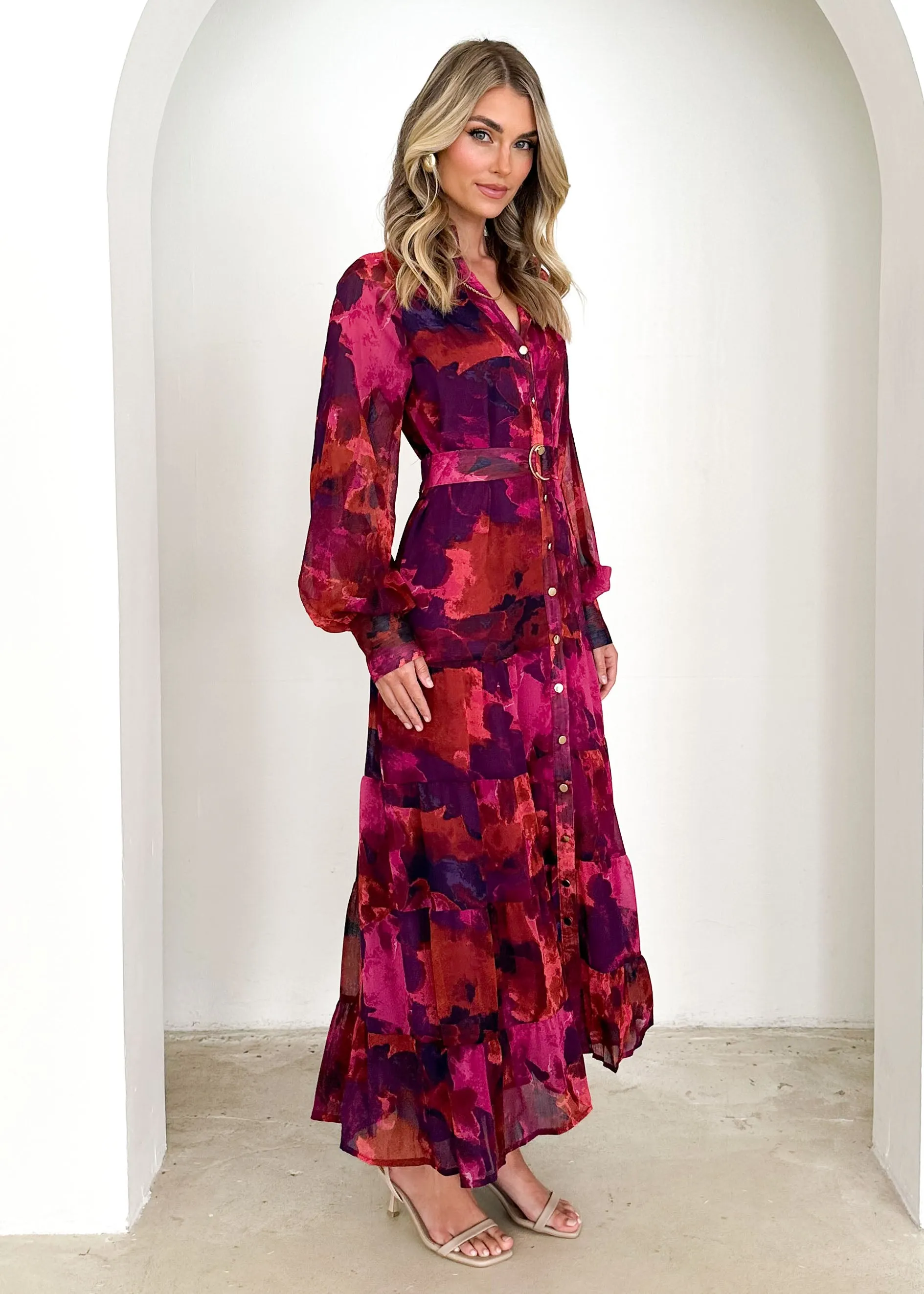 Anabella Maxi Dress - Plum Splash