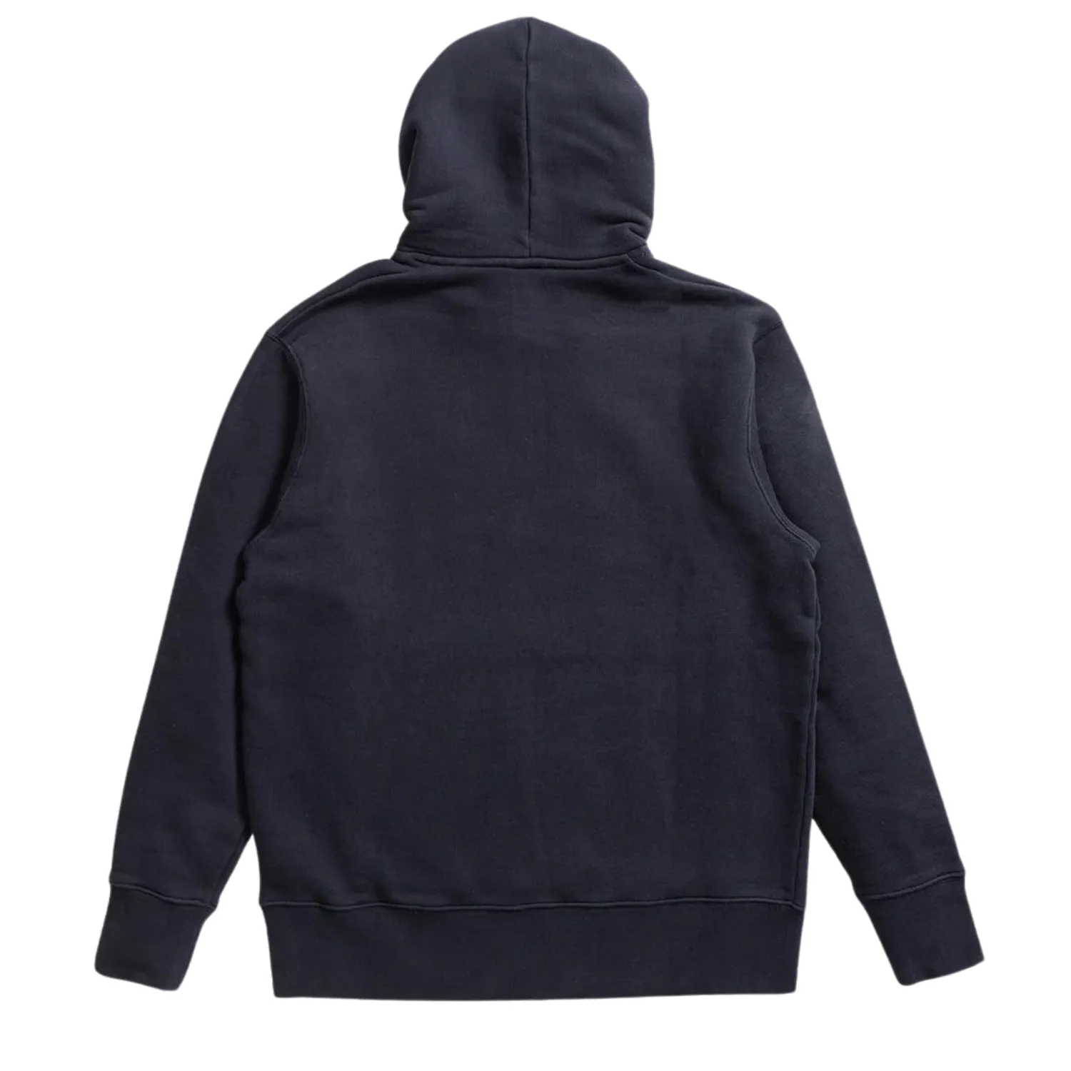 Arne Relaxed Organic Chain Stitch Logo Hoodie Dark Navy