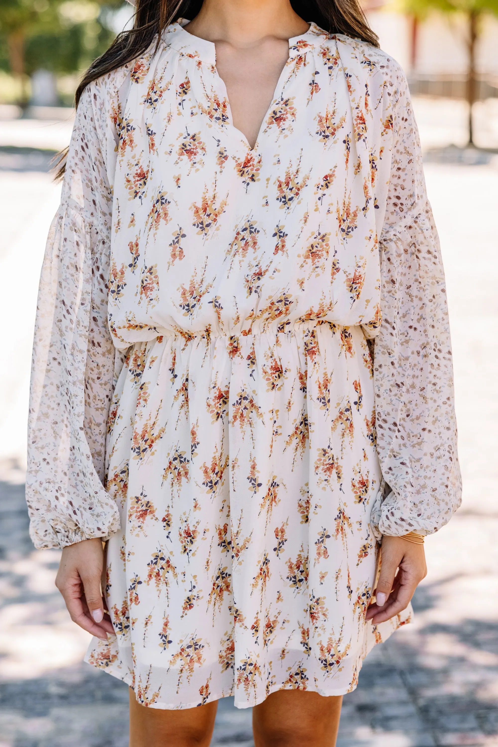 As Far As You Know Natural White Floral Dress