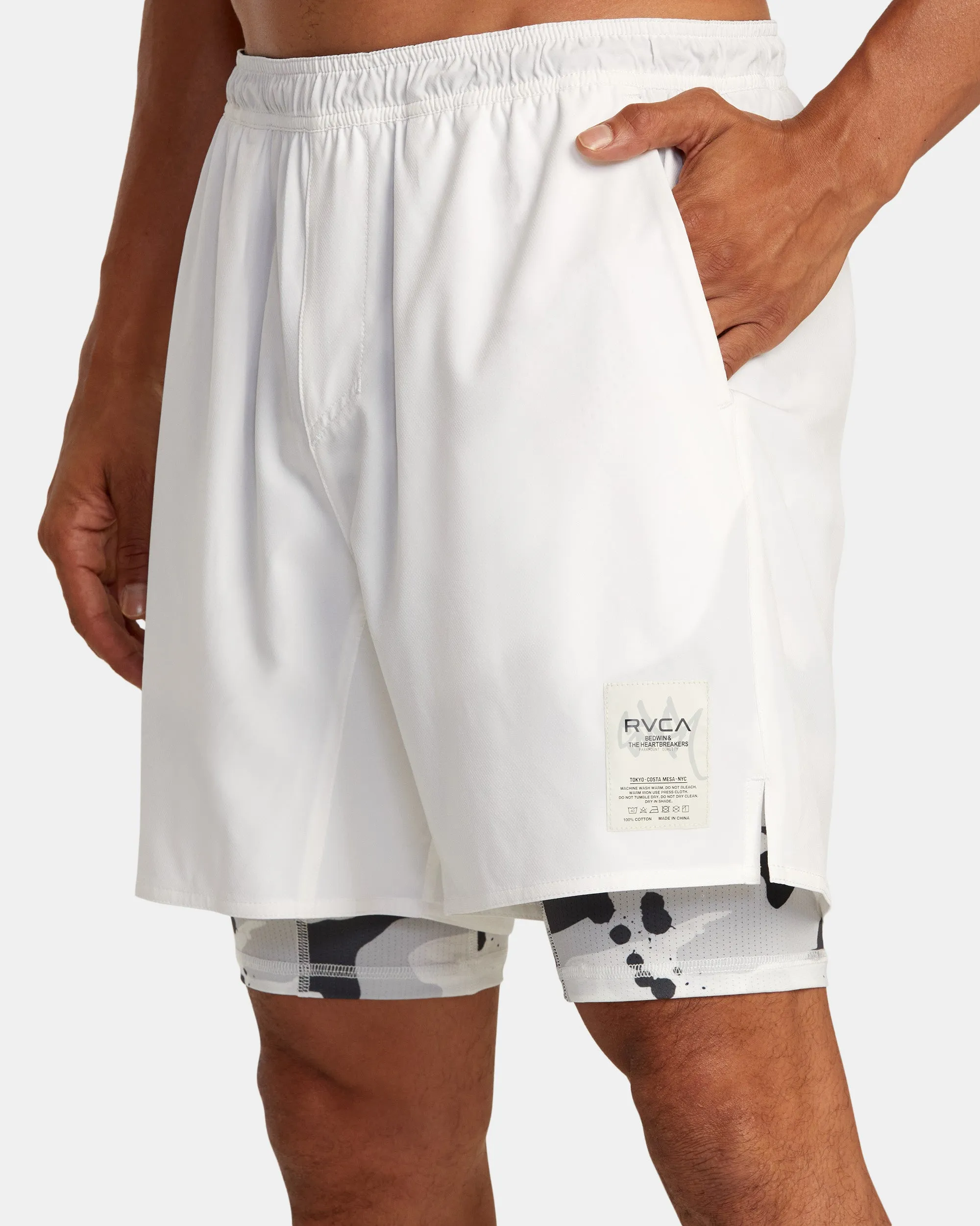 Bedwin x Stash Train 2-in-1 Shorts - Off White