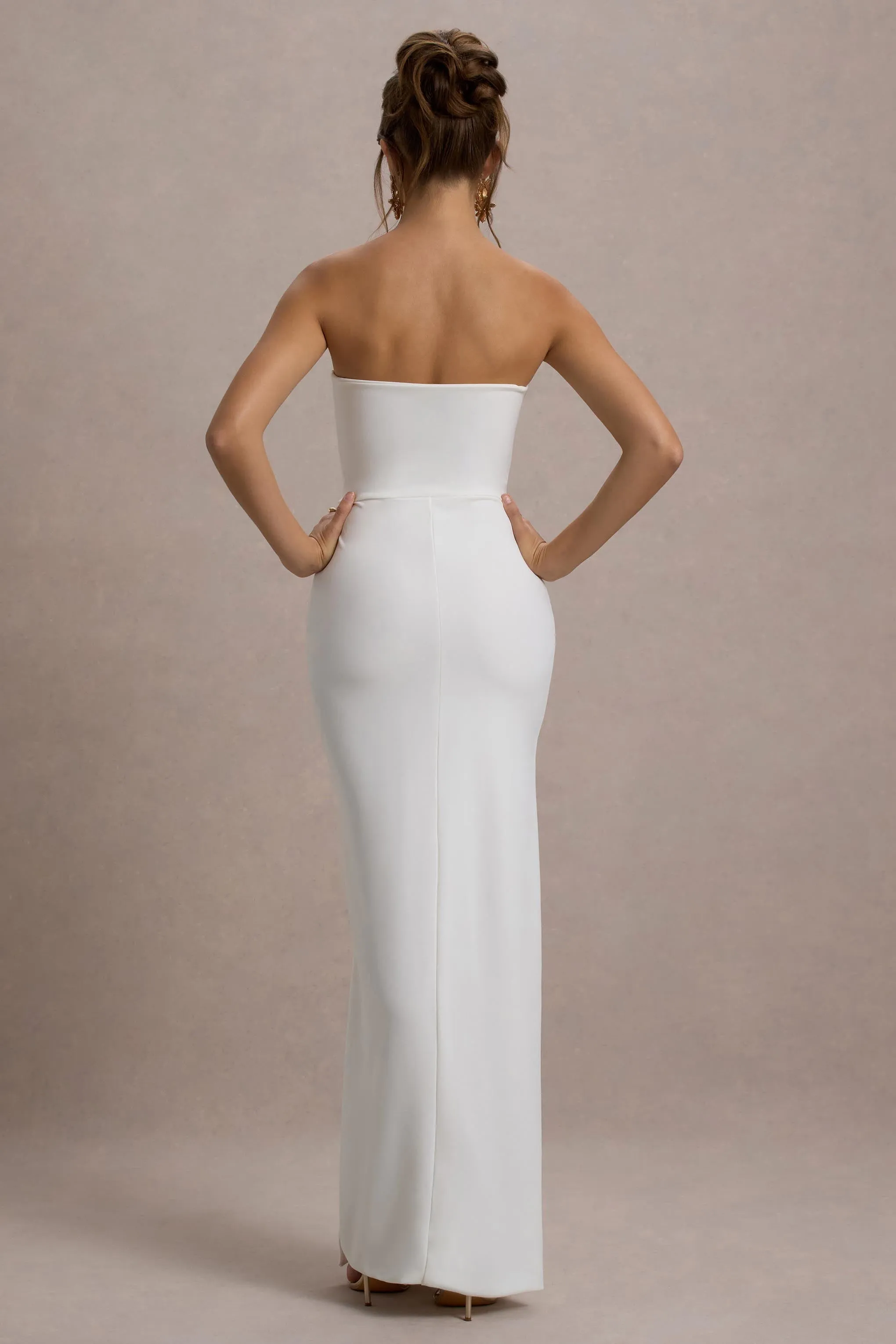 Belle of The Ball | Robe longue blanche avec ourlet fendu