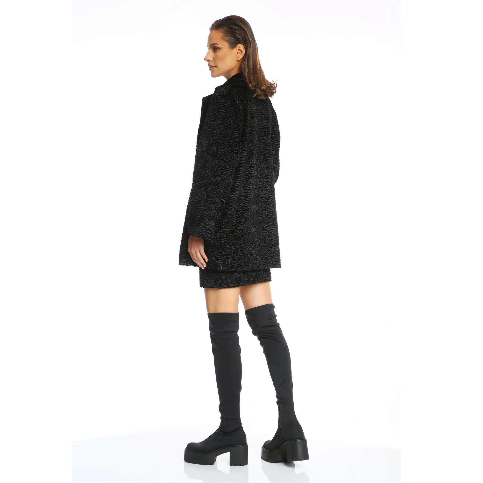 Black Faux Fur Coat