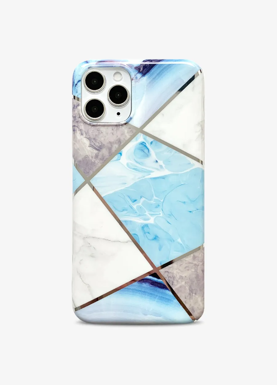 Blue Marble Metallic Geo Phone Case