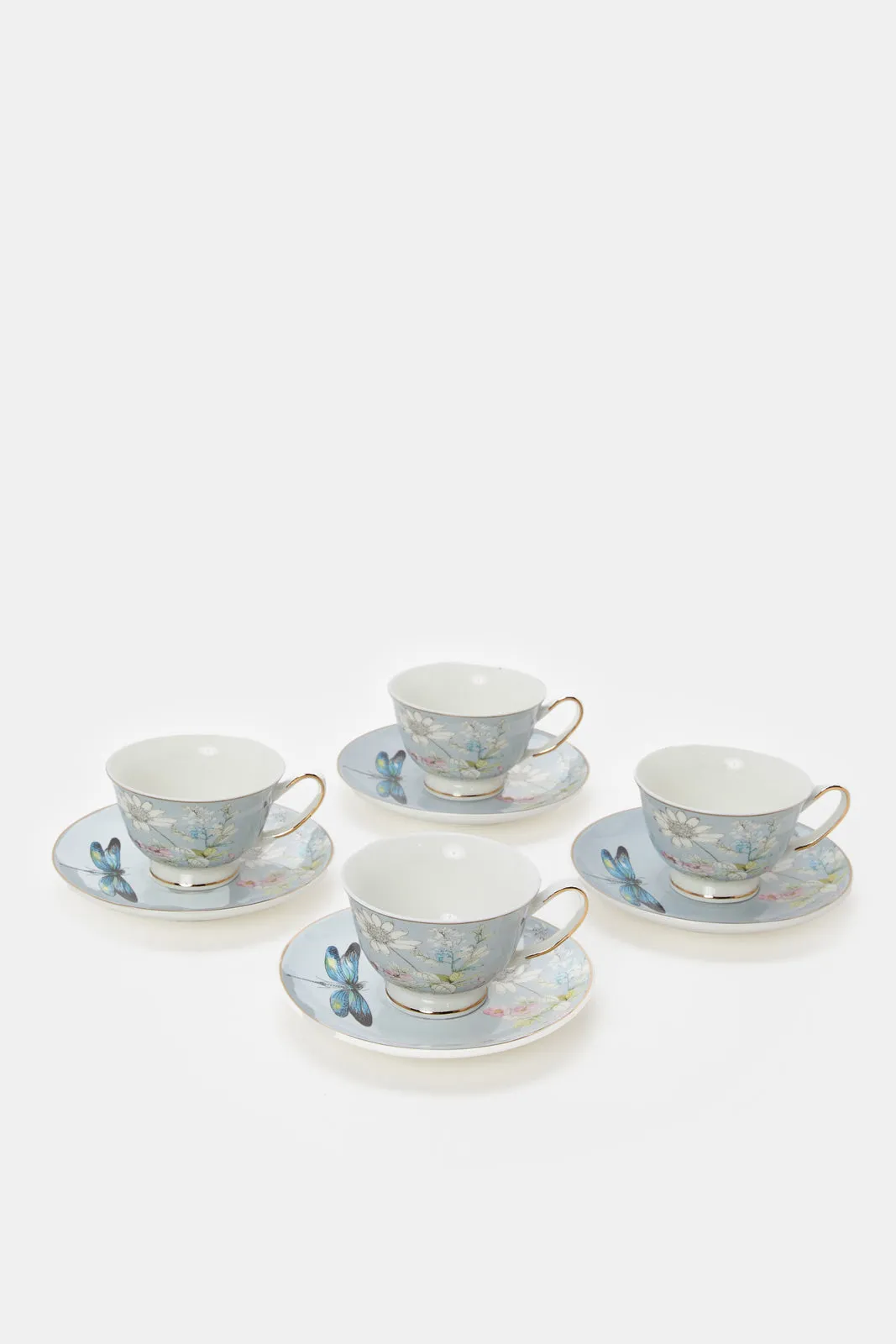 Blur Floral Print Espresso Set (8 Piece)