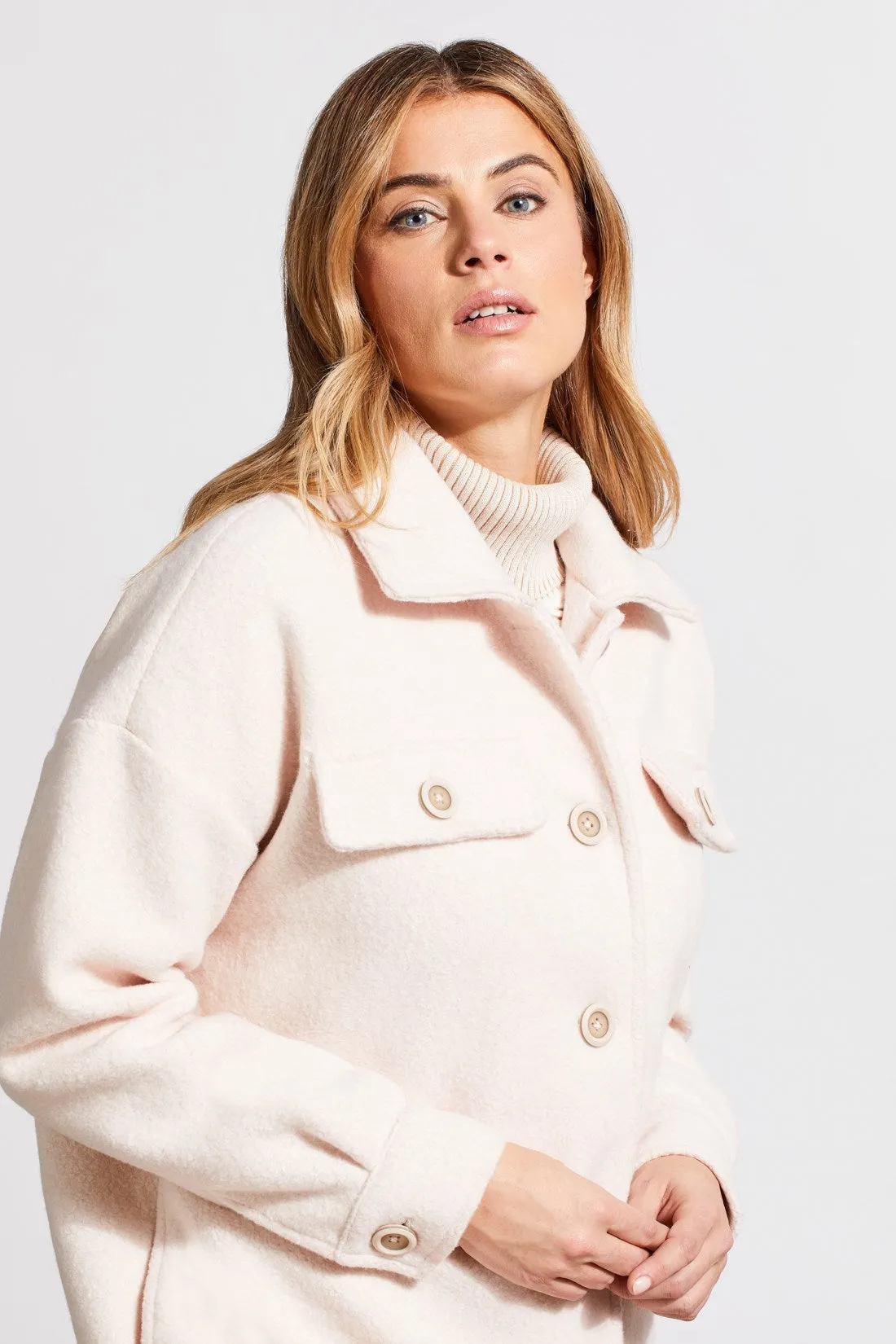 BOILED WOOL JACKET WITH POCKETS-Blush