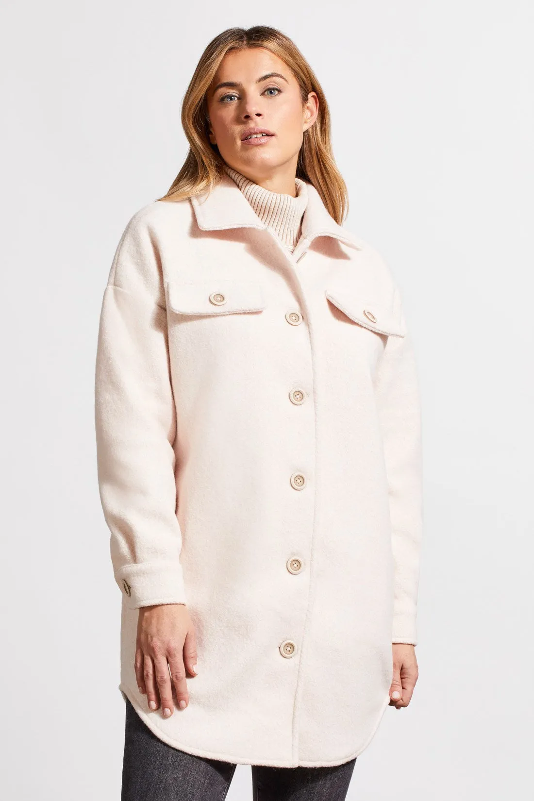 BOILED WOOL JACKET WITH POCKETS-Blush