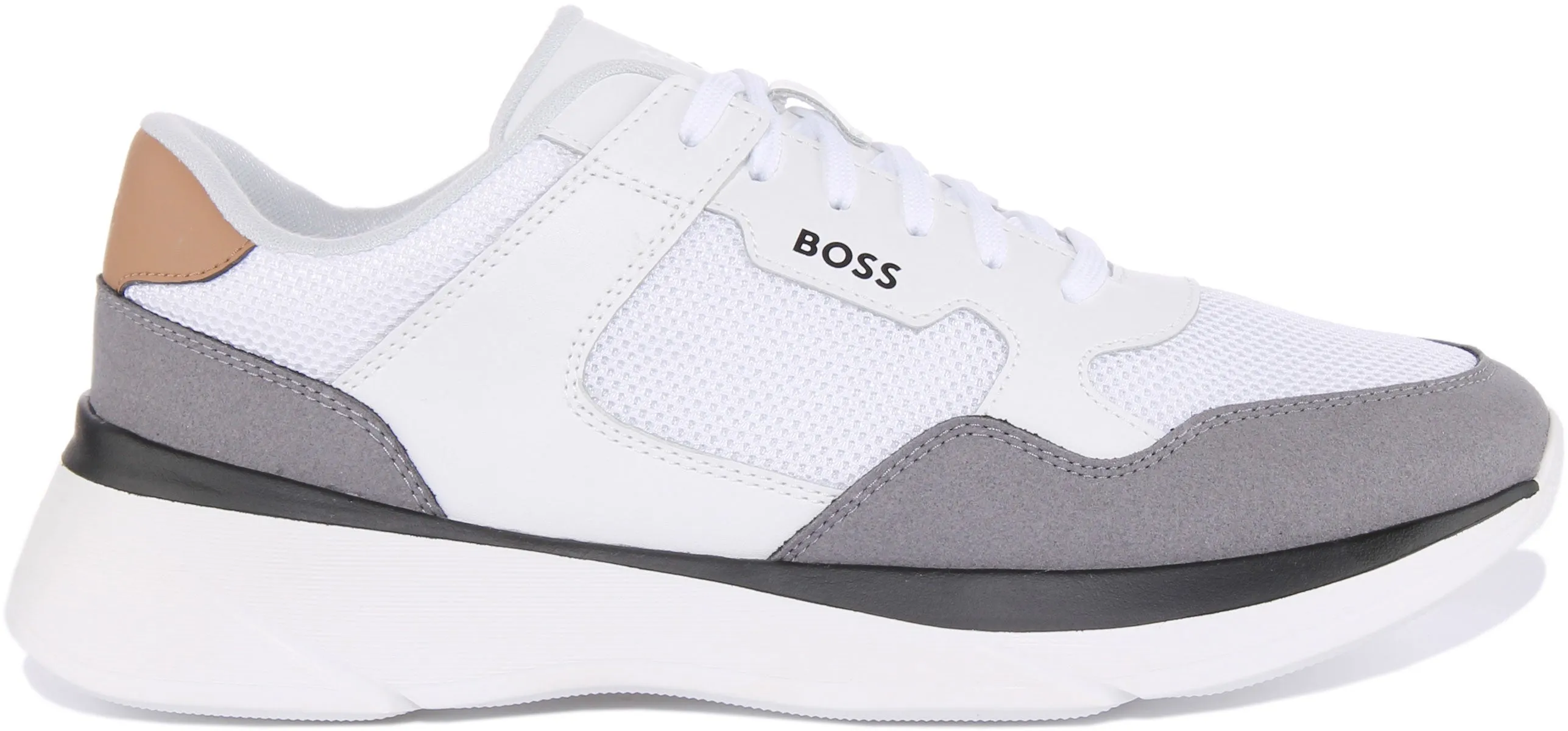 Boss Dean Runner In White Grey For Men