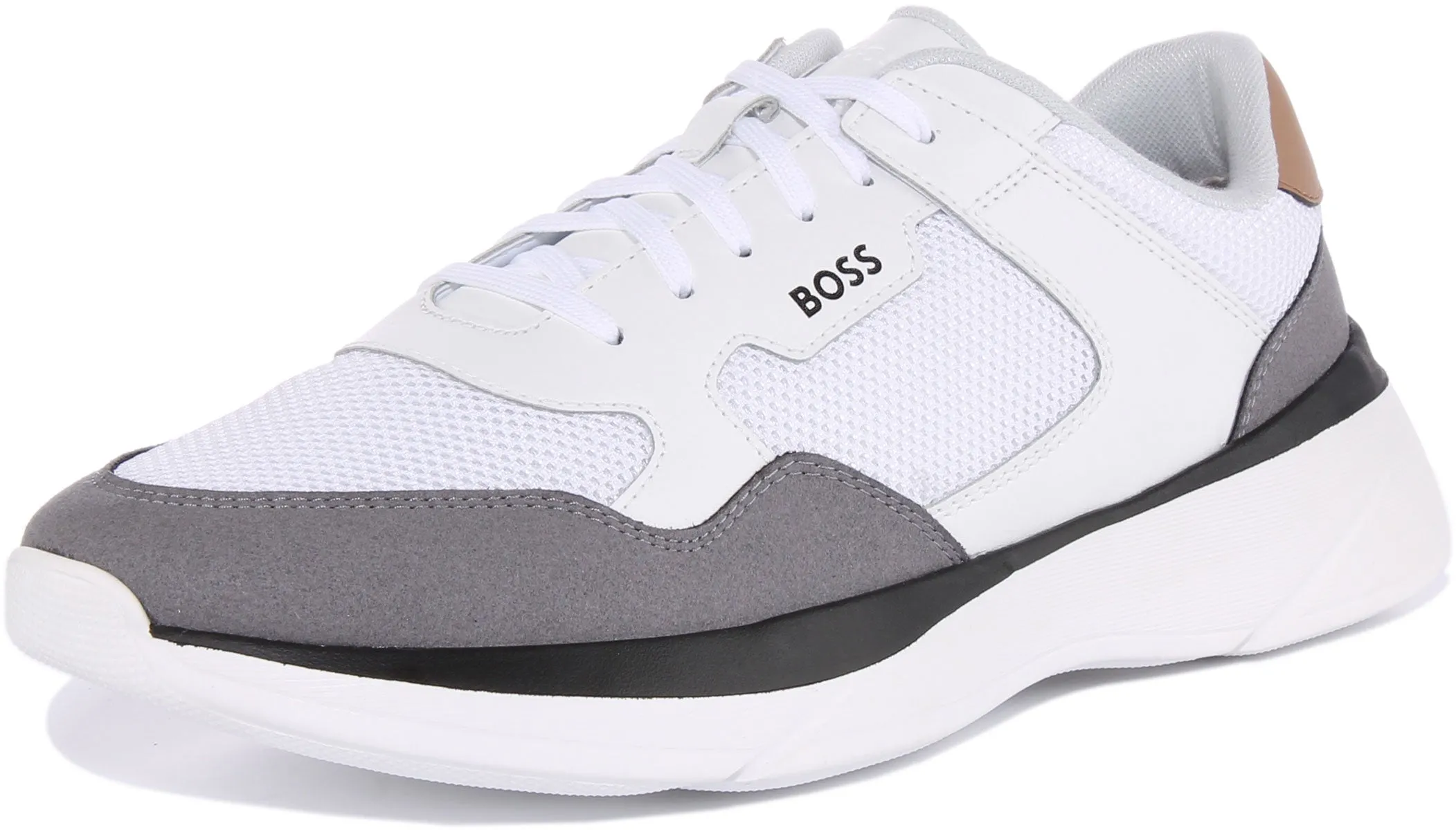 Boss Dean Runner In White Grey For Men