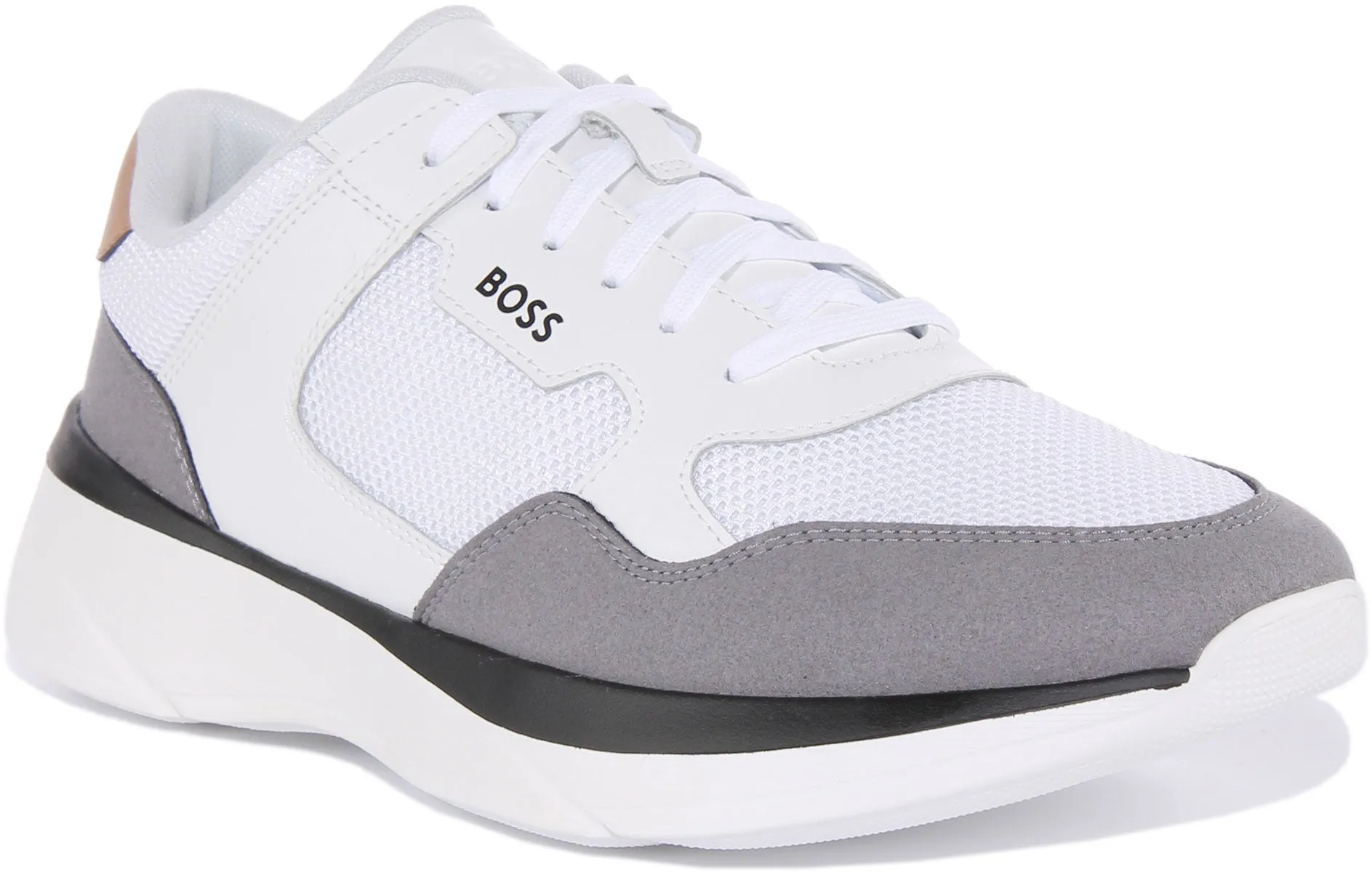 Boss Dean Runner In White Grey For Men