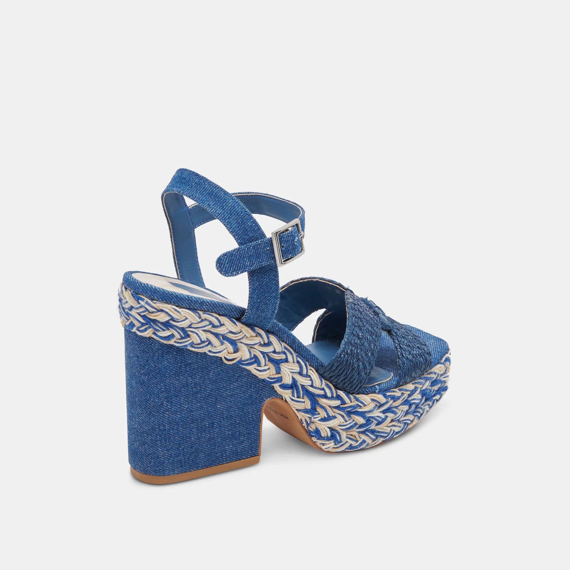 CALE HEELS BLUE DENIM