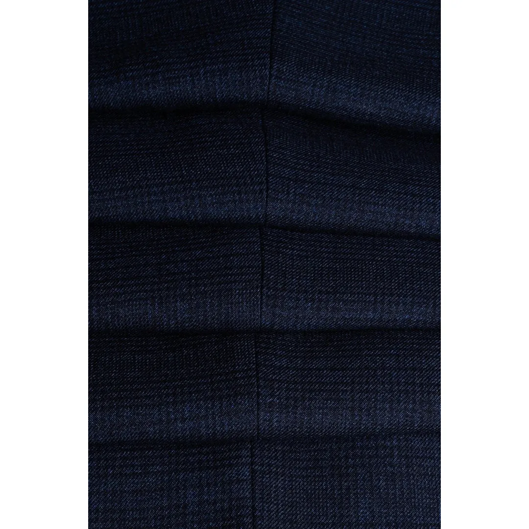 Caridi - Men's Tweed Navy Blue Blazer