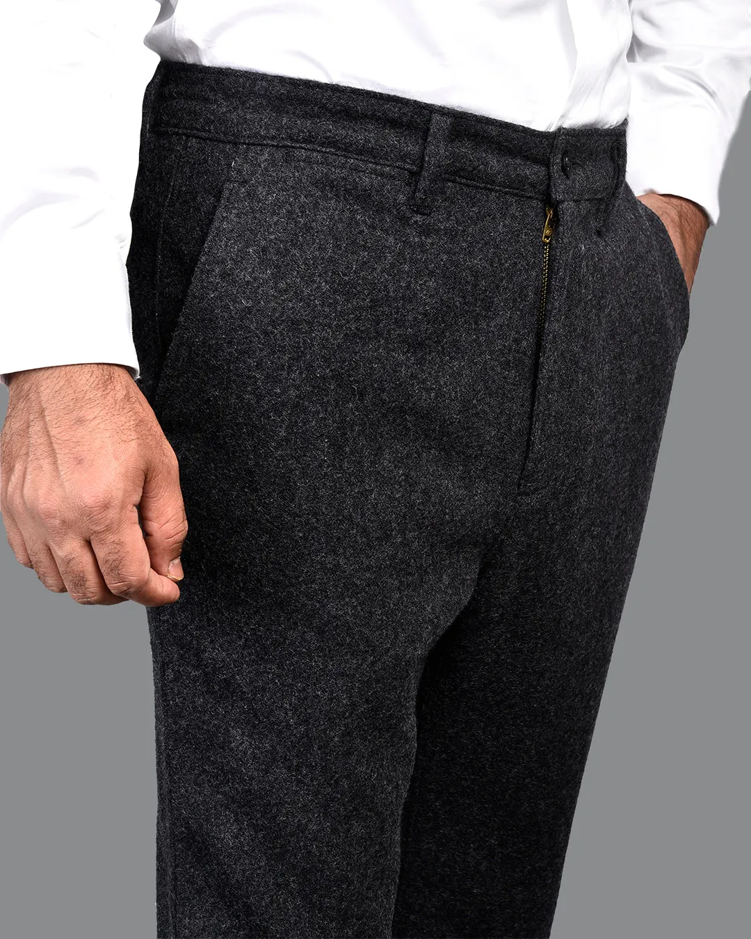 Charcoal Grey Winter Pant in Recycled Wool