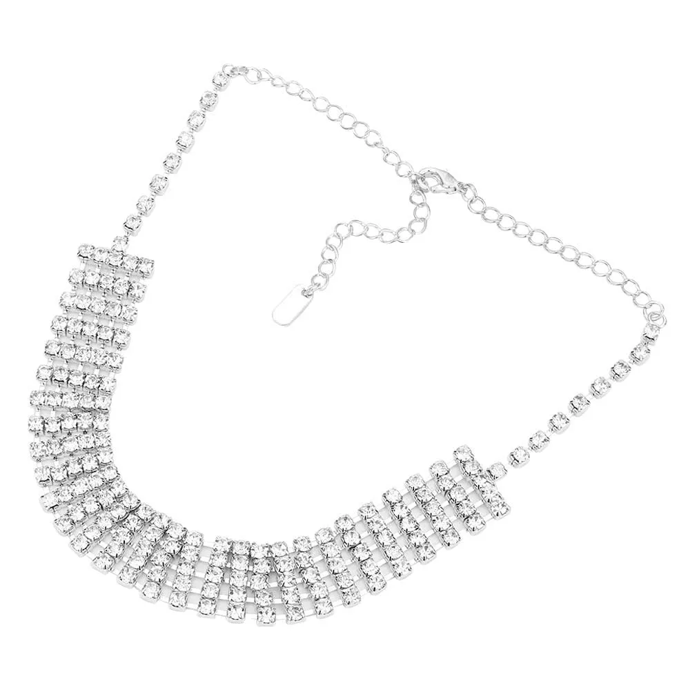 Crystal Rhinestone Choker Evening Necklace