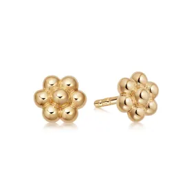 Daisy Ball Stud Earrings 18ct Gold Plate