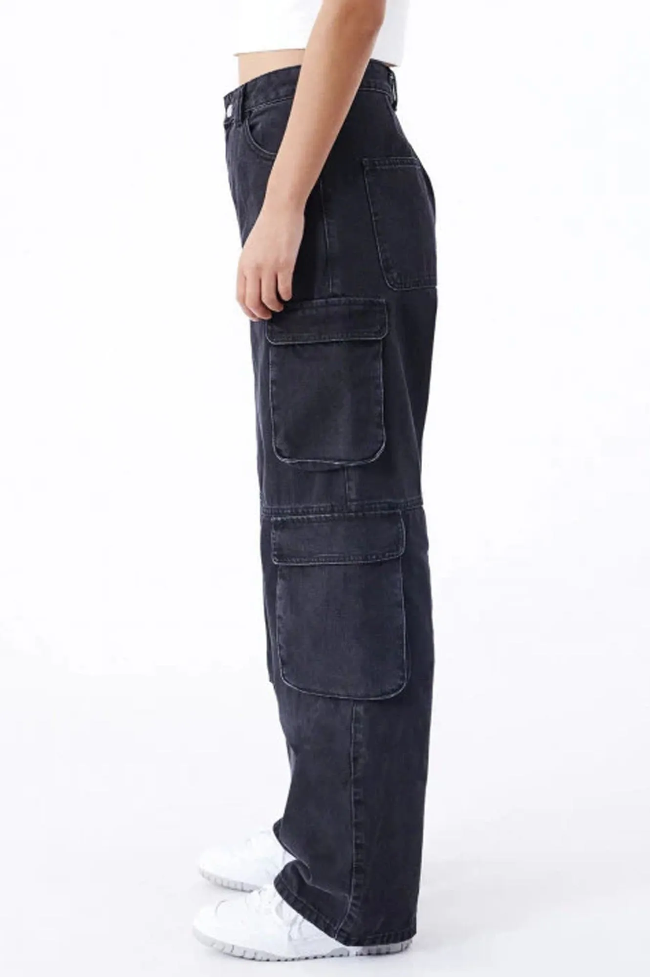 Dr Denim Donna Black Used Multi Cargo Jeans