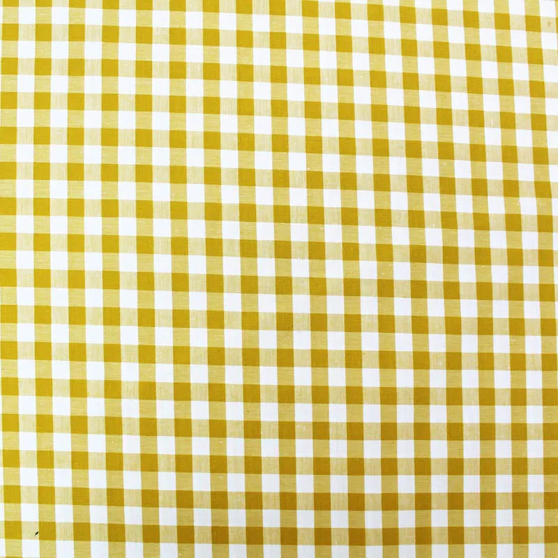 Dressmaking Cotton Gingham - Wide Width - Turmeric and White