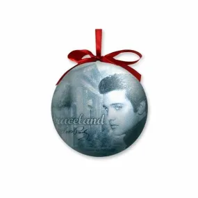 Elvis Presley's Graceland Blue Sepia Beaded Ornament