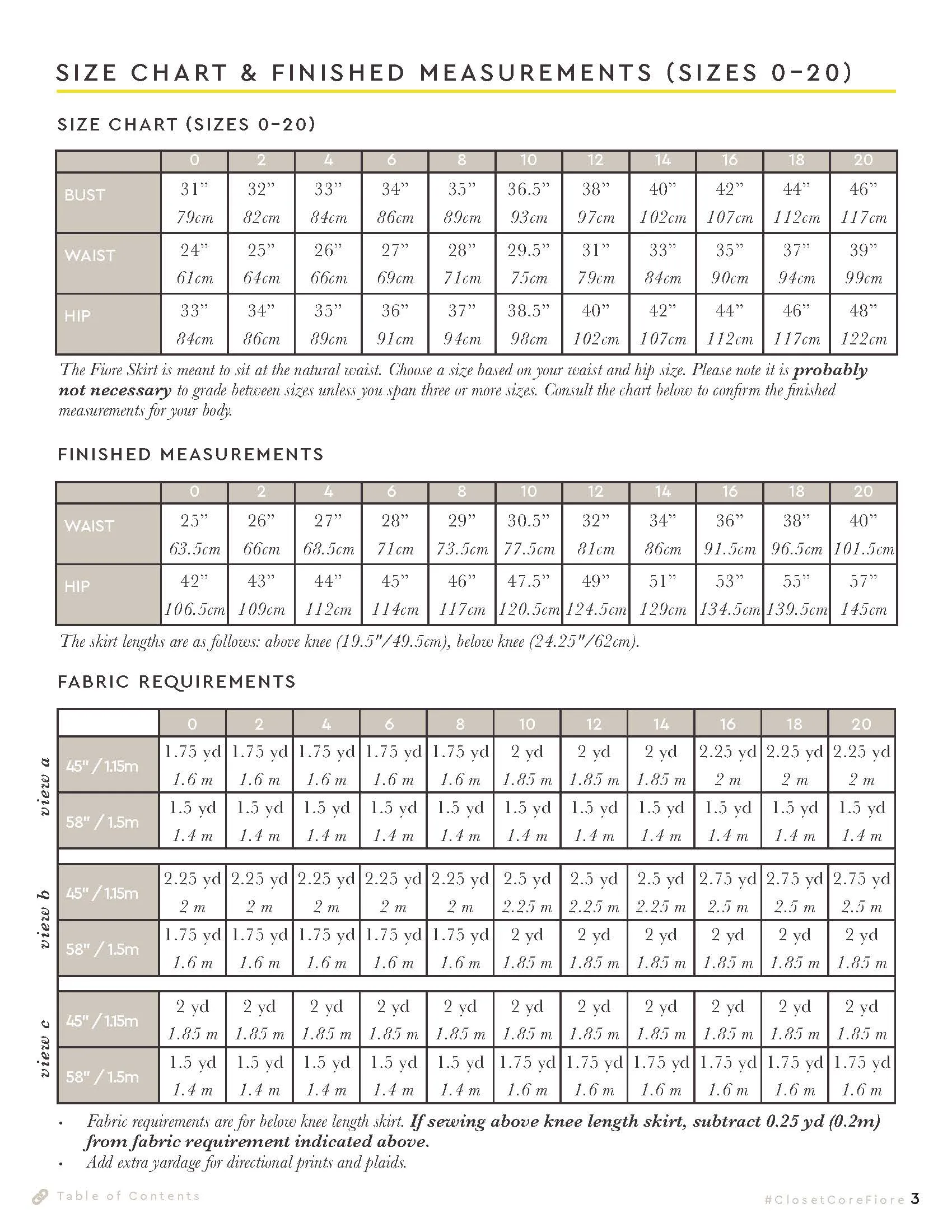 Fiore Skirt Pattern