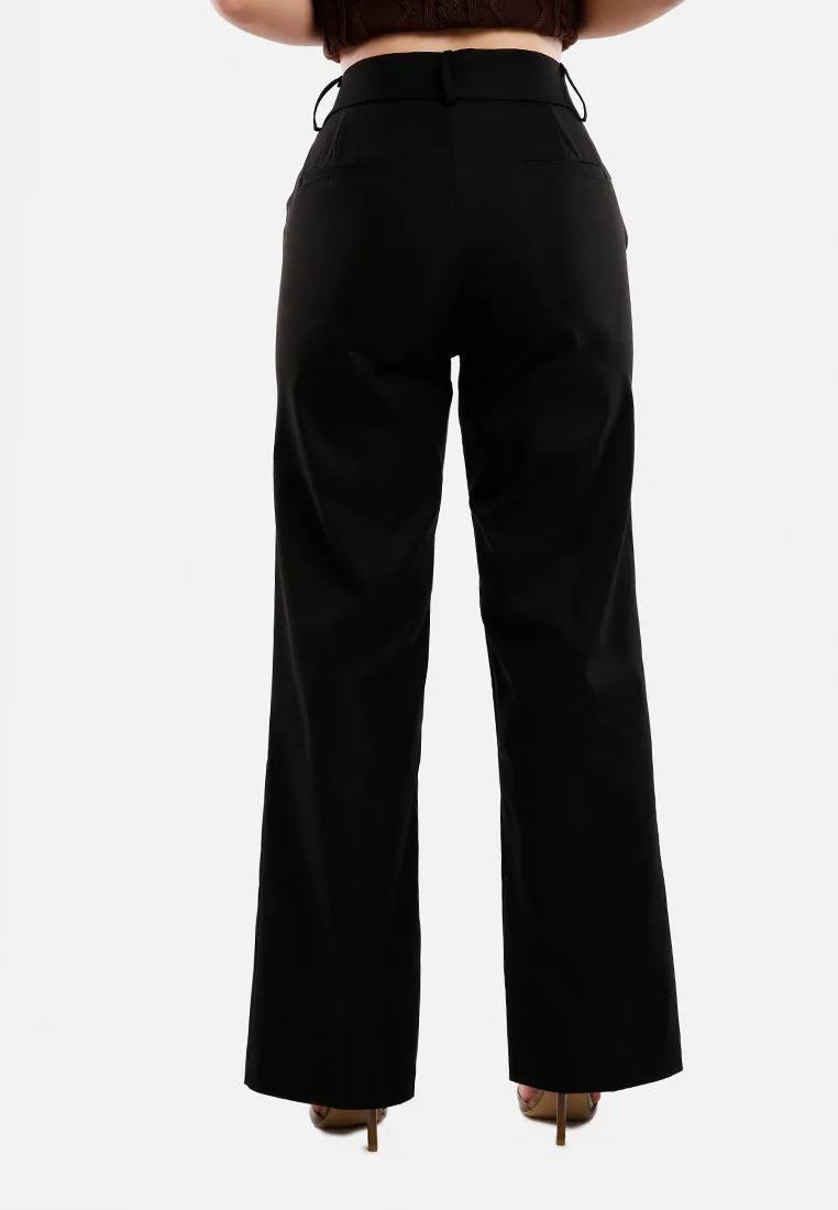 Flared Hem High Waist Pants