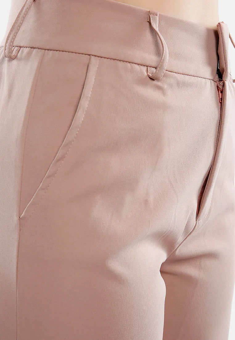 Flared Hem High Waist Pants