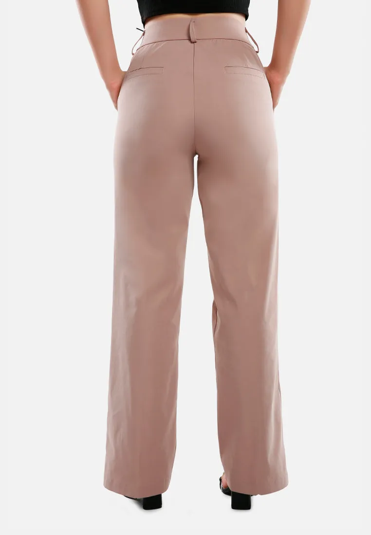 Flared Hem High Waist Pants