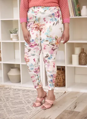 Floral Print Slim Leg Pants