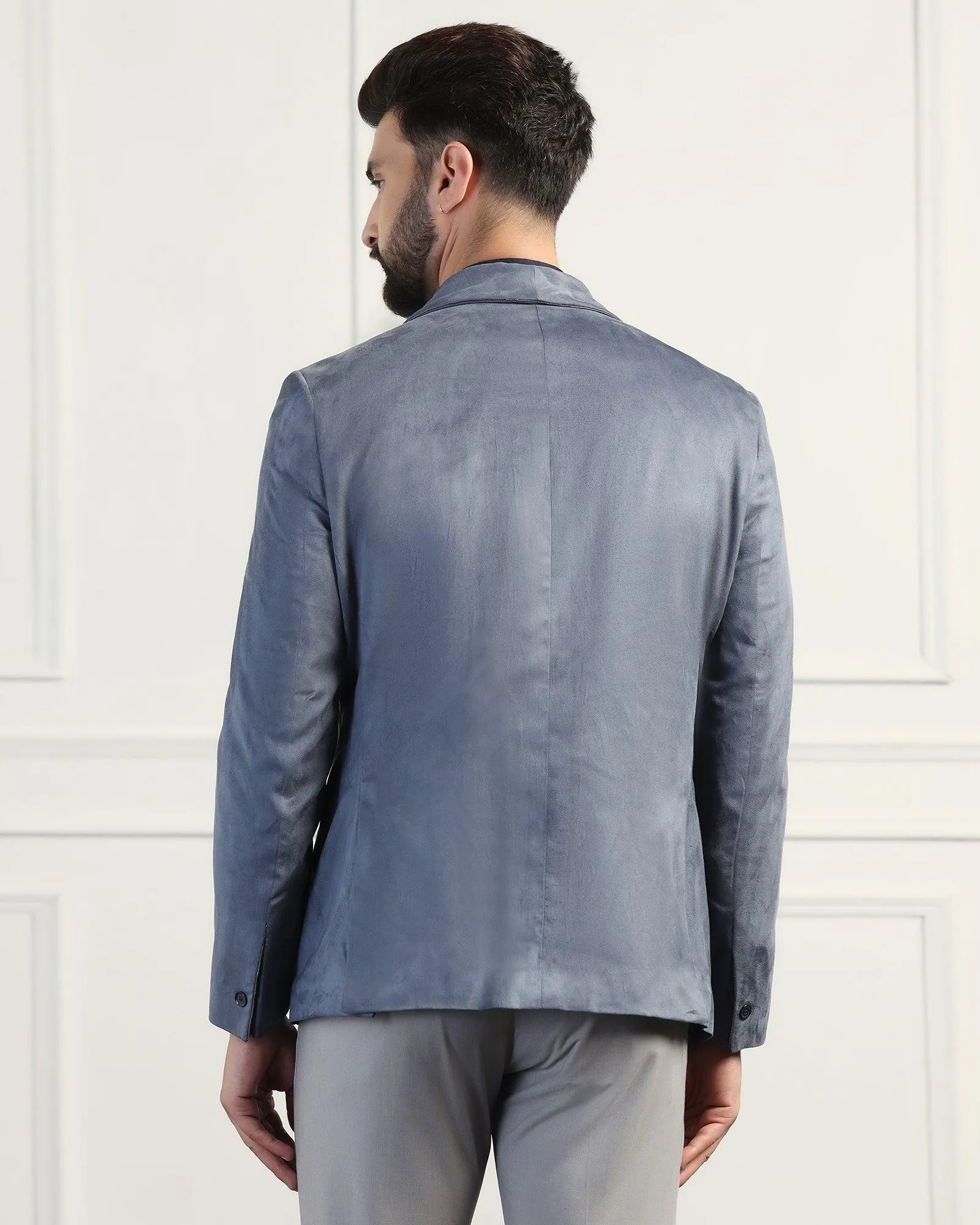 Formal Navy Solid Blazer - Alcazar