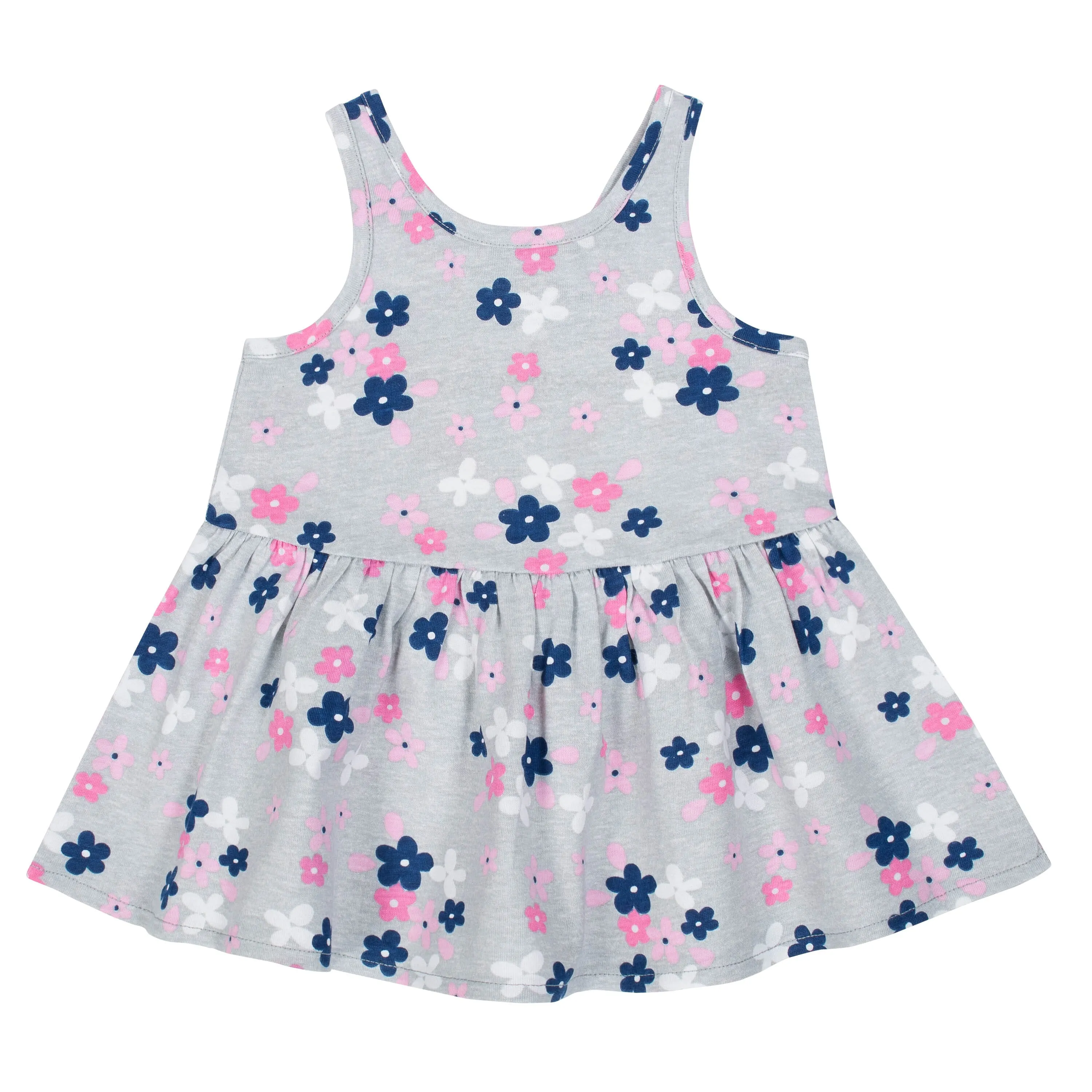 Gerber Girls' Toddler 3-Piece Dress Set, Pretty Flowers