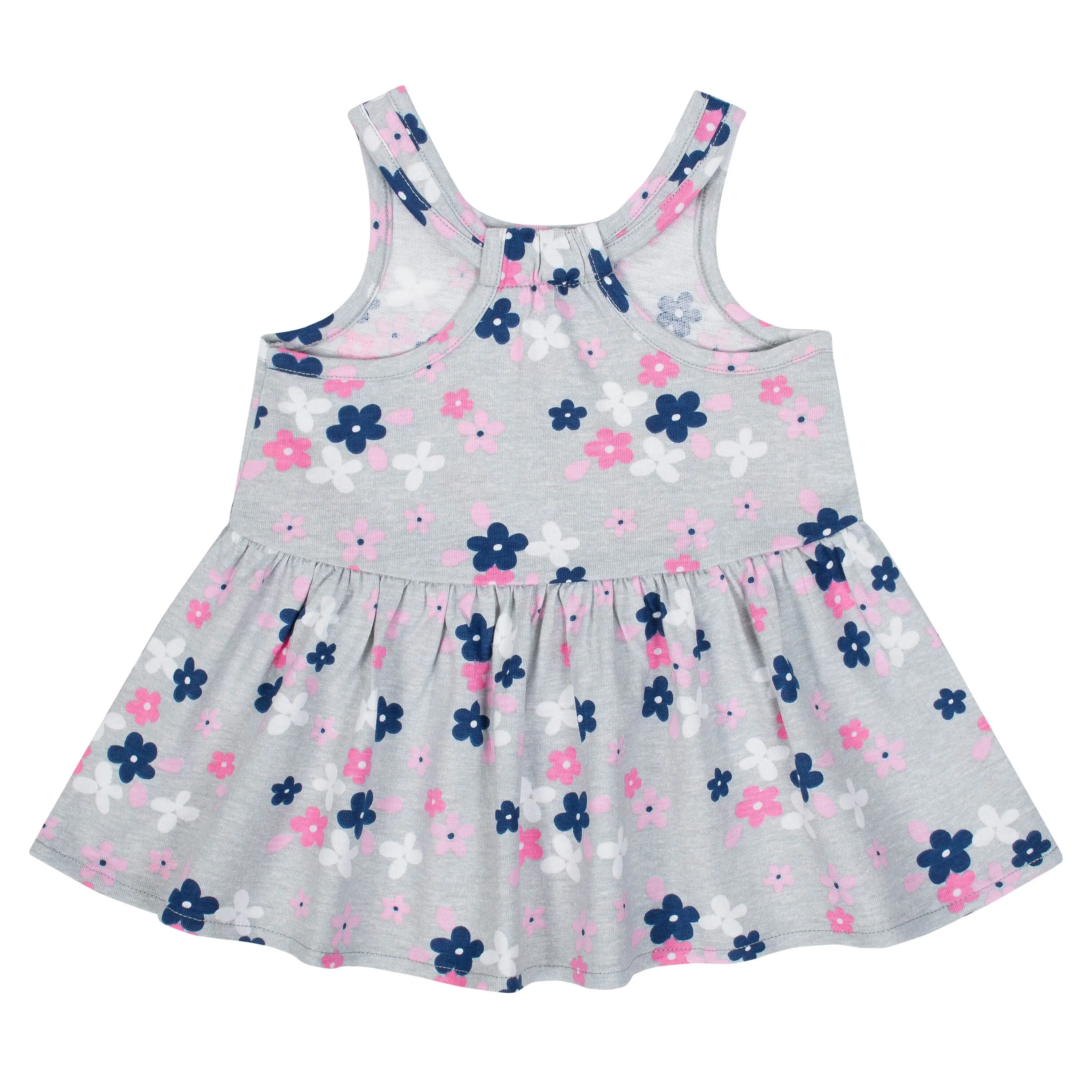 Gerber Girls' Toddler 3-Piece Dress Set, Pretty Flowers