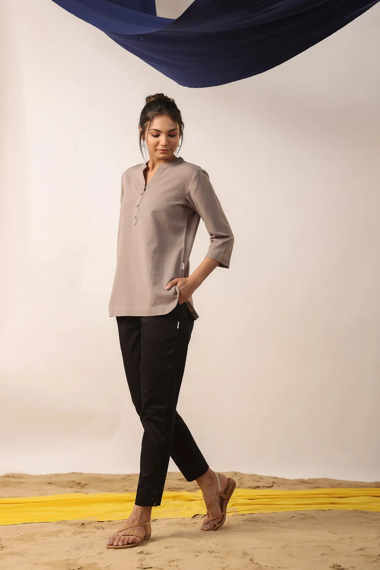 Greige Cotton Top