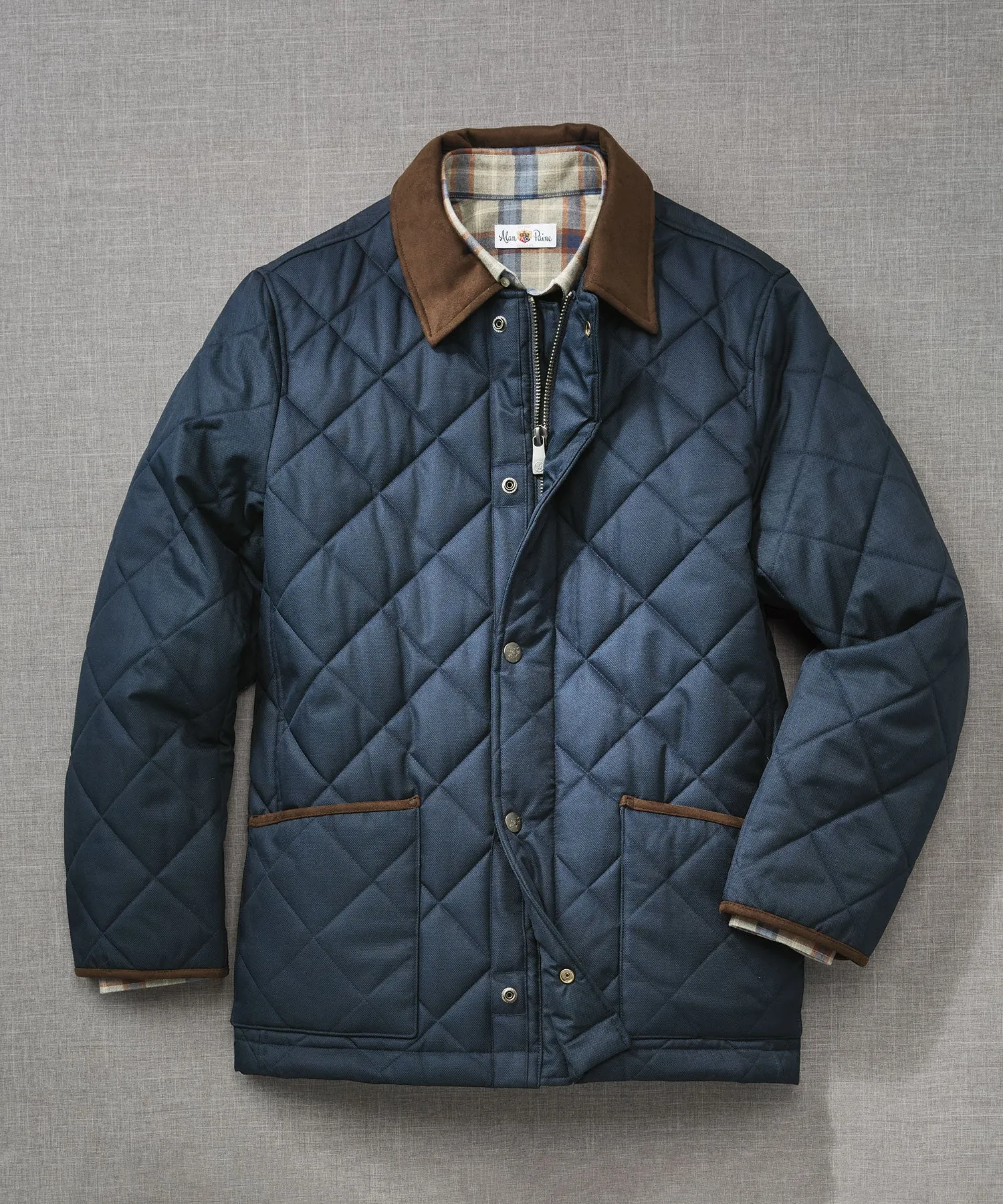 Hart Schaffner Marx Quilted Riding Jacket with Sueded Trim