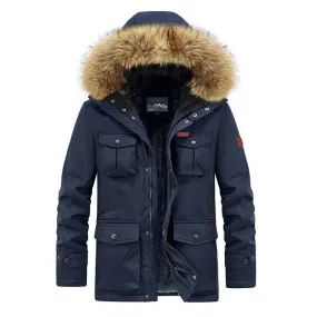 Hooded Winter Jackets With Fur Collar for Men