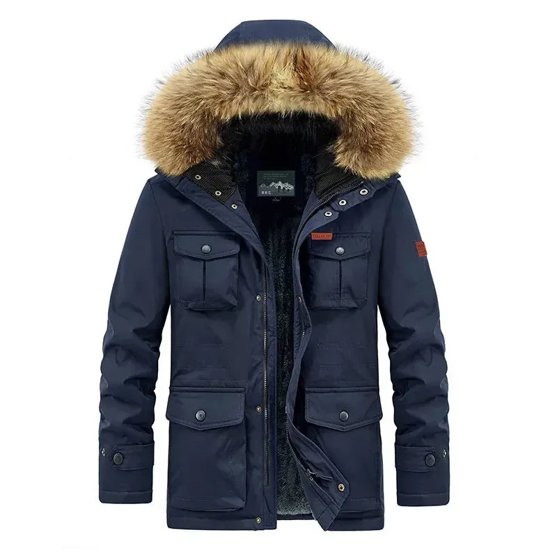 Hooded Winter Jackets With Fur Collar for Men