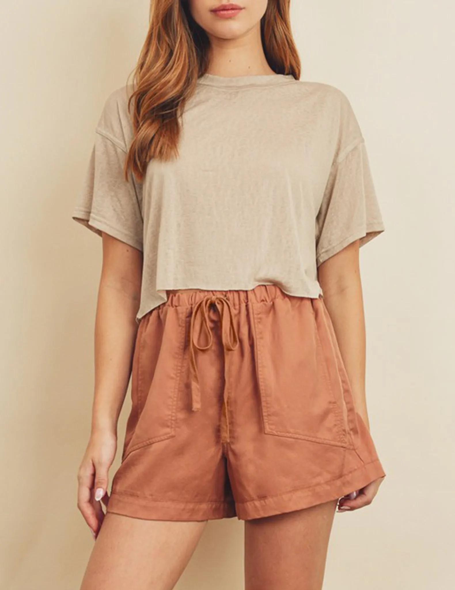 Iris Cropped Raw Hem Tee