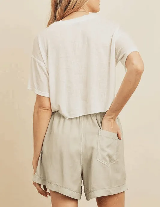 Iris Cropped Raw Hem Tee