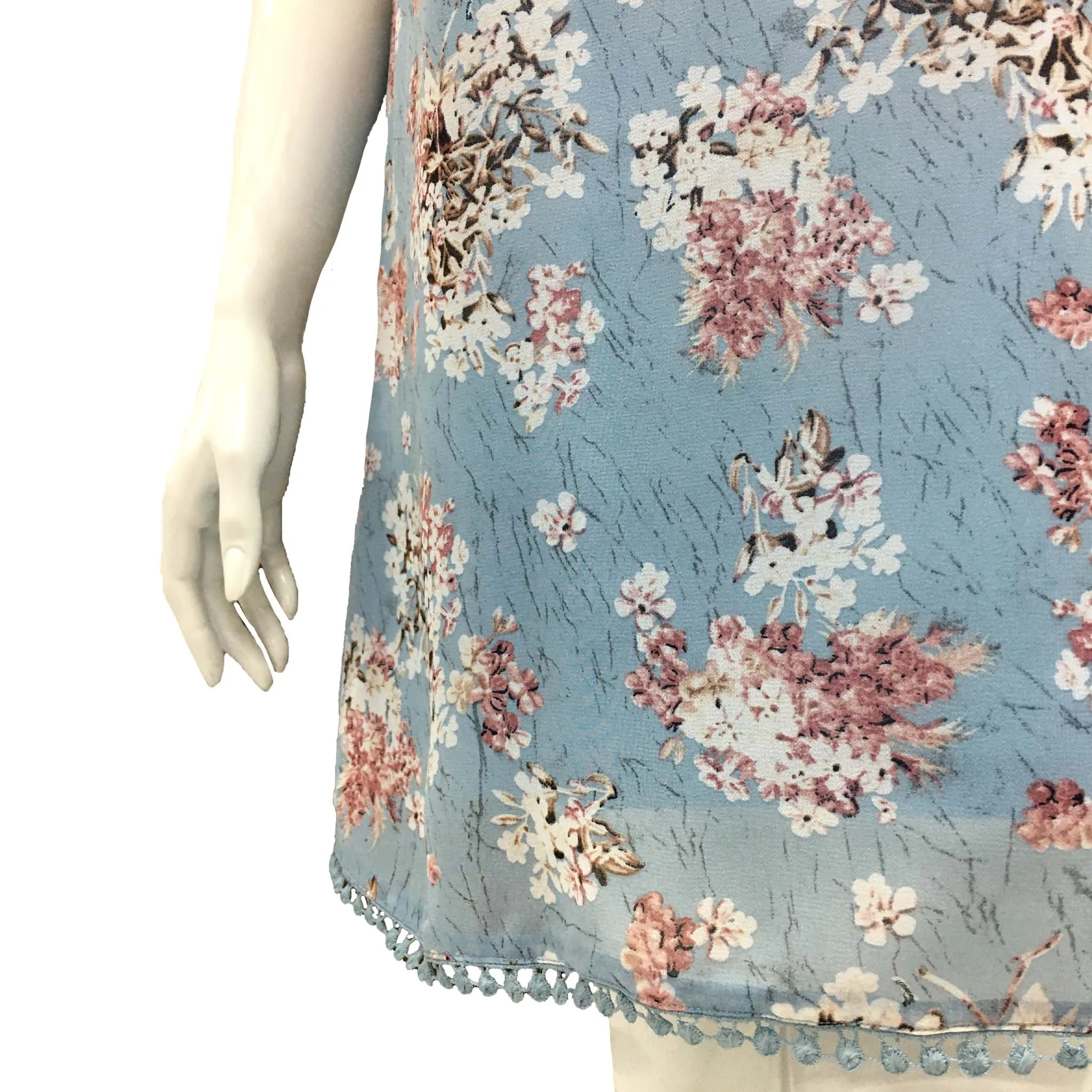 Joan Allen Floral Print Dress in Baby Blue