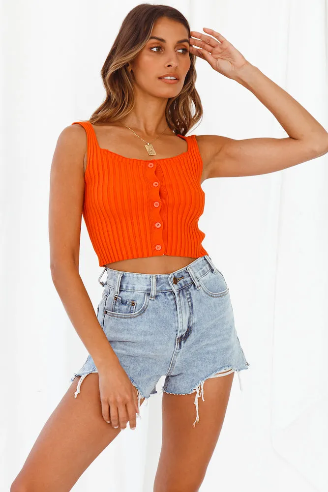 Kiss From Autumn Knit Camisole Orange