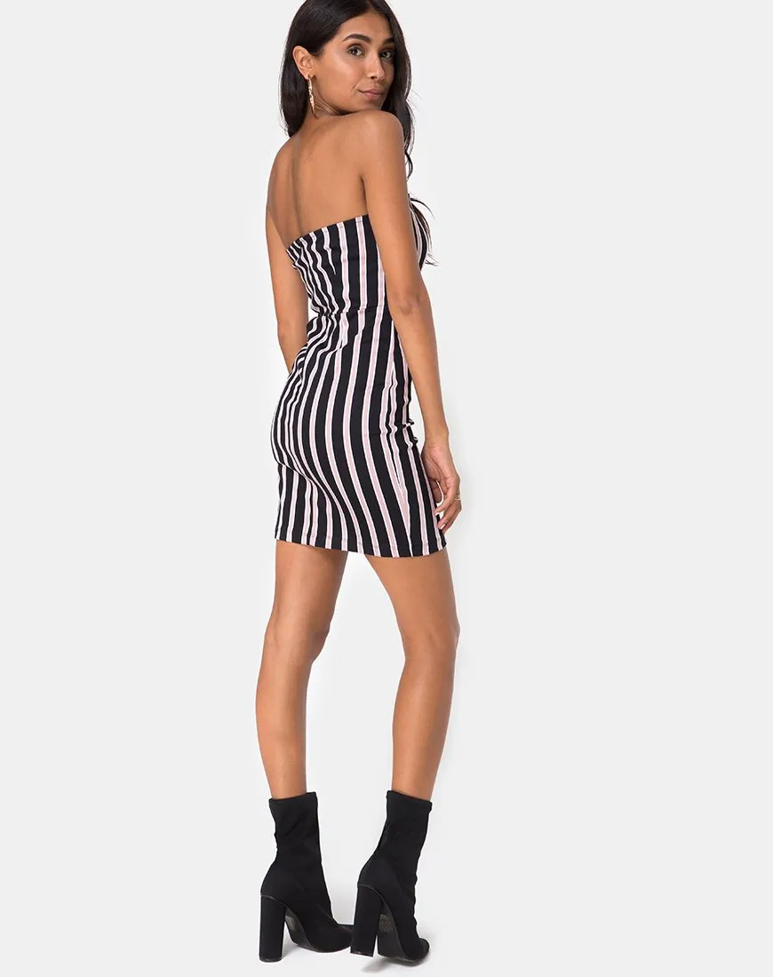 Luveries Dress in Formal Stripe