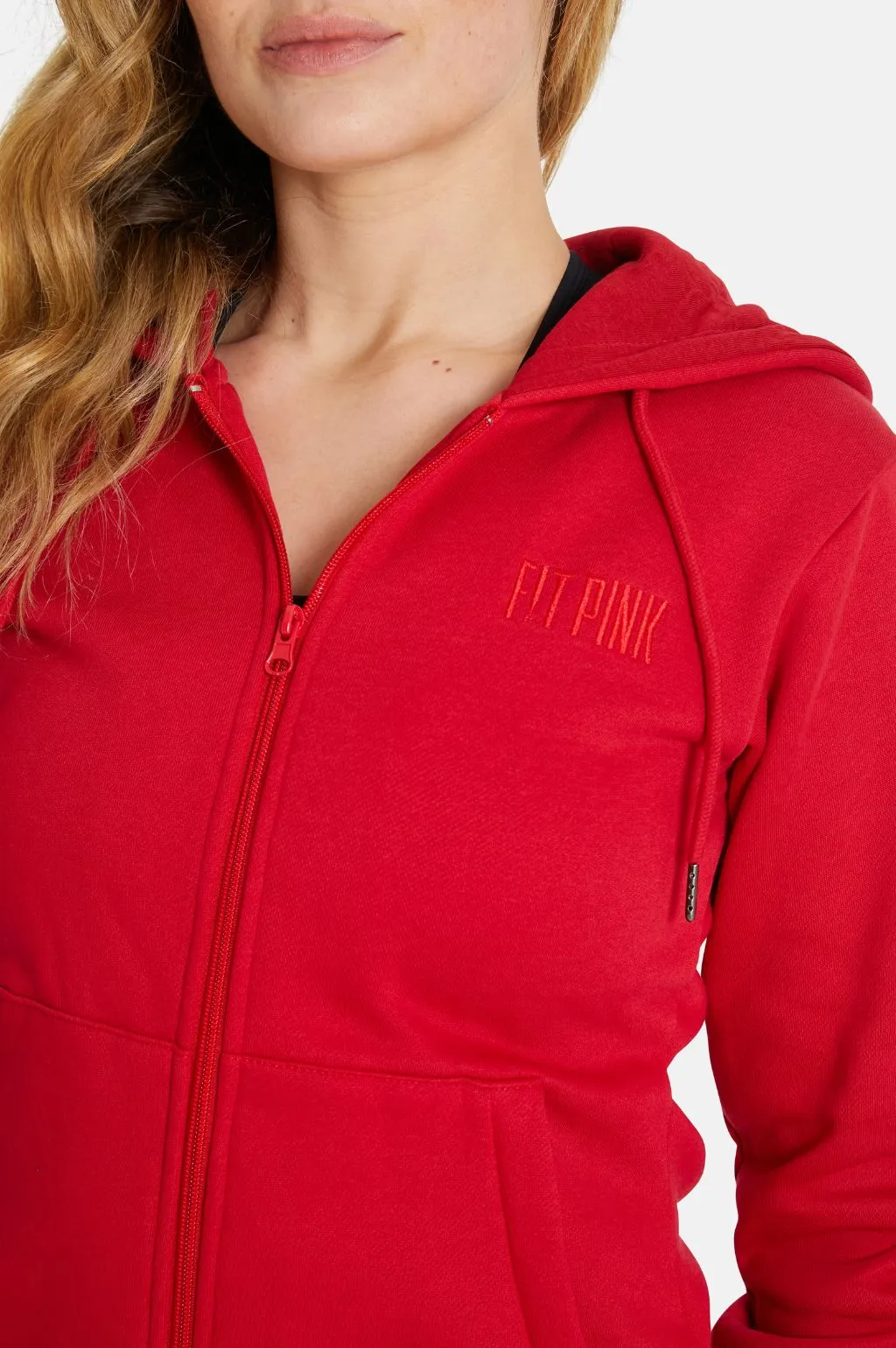 Luxurious FitPink Fleece Hoodie V2 - Red