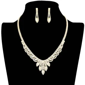 Marquise Stone Accented Rhinestone Necklace