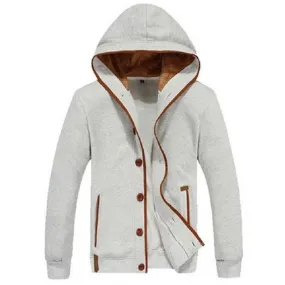 Mens Fleece Button-Up Winter Jacket