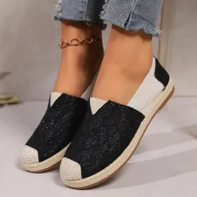 Mixed Color Women's Flats Autumn Patchwork Bling Soft Sole Casual Shoes Women Light Non-Slip Flat Heels Espadrilles Shoes Woman