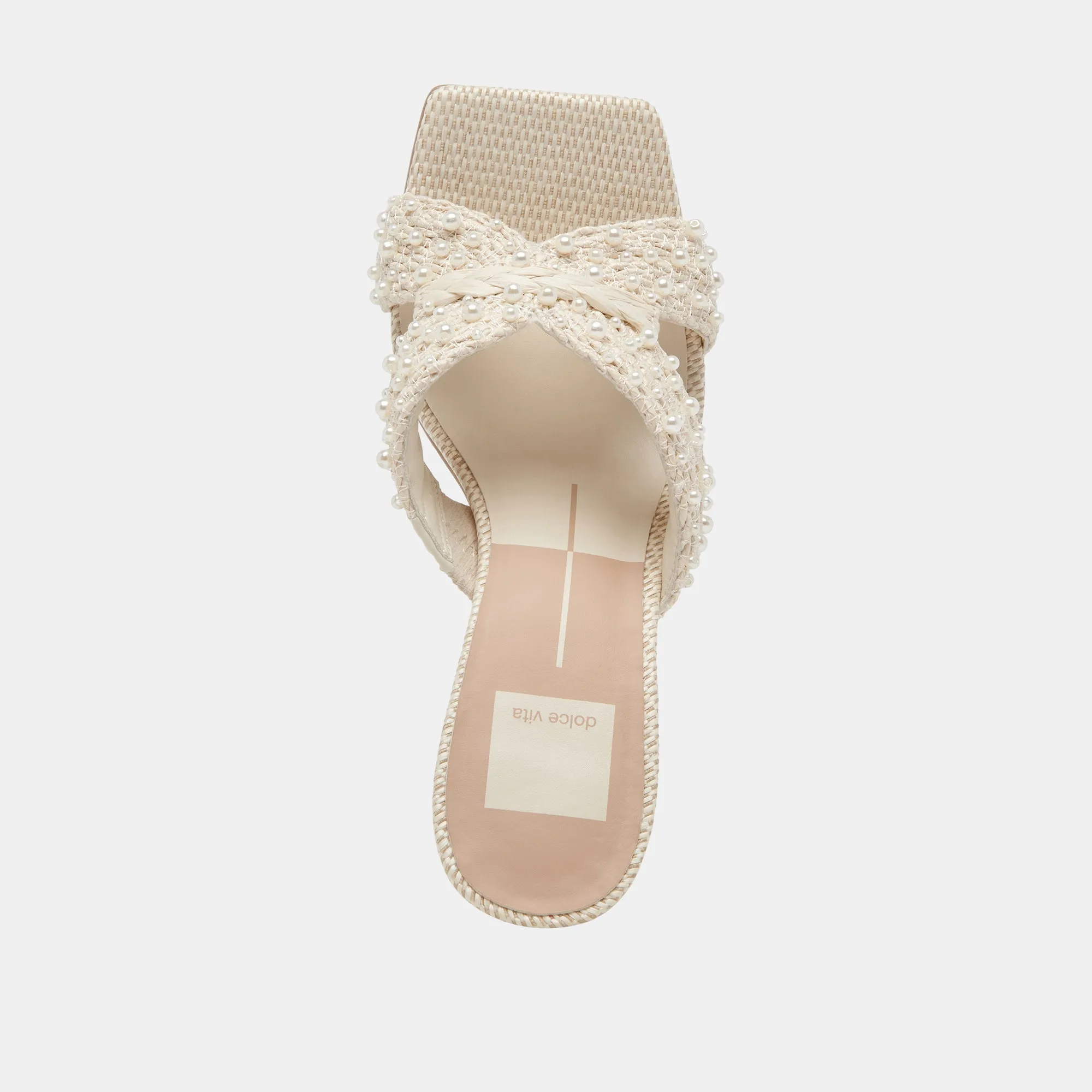 NITRO PEARL HEELS VANILLA RAFFIA